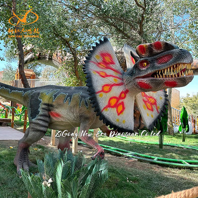 Große lebhafte animatronische Dilophosaurus Dinosaurier-Modell für den Dino Park