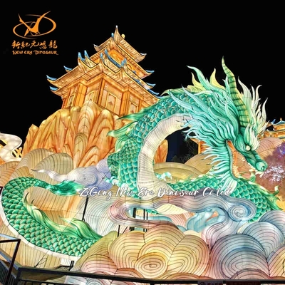 Lampion Seni Hewan Naga untuk Dekorasi Jalanan Lampion Festival Sutra Tahan Air