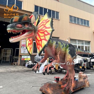 Realistic Life Size Dilophosaurus Dinosaur Models for Exhibition and Show
